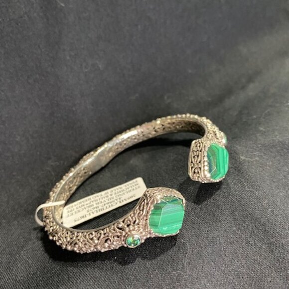 Sarda(tm) Malachite & Bali Hai Mystic Topaz Tip to Tip Bracelet - Picture 3 of 4